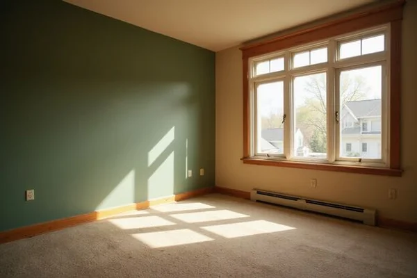 Empty bedroom after the owners moved out