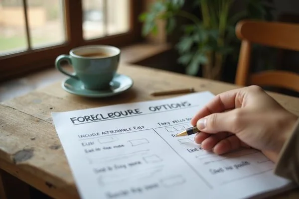 Hand-drawn comparison of foreclosure options