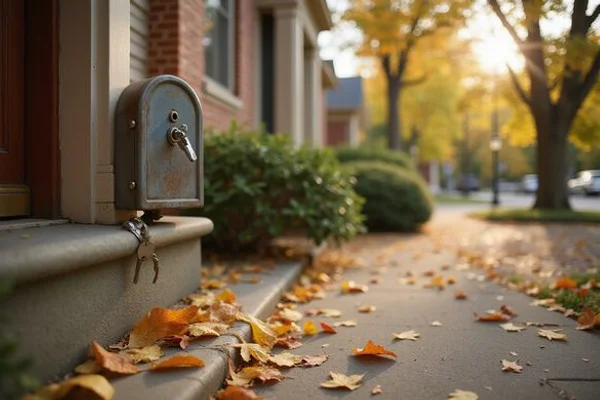 House key lockbox on a front door