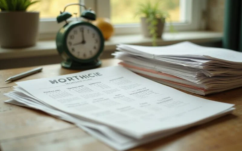 Calendar with dates circled beside mortgage letters