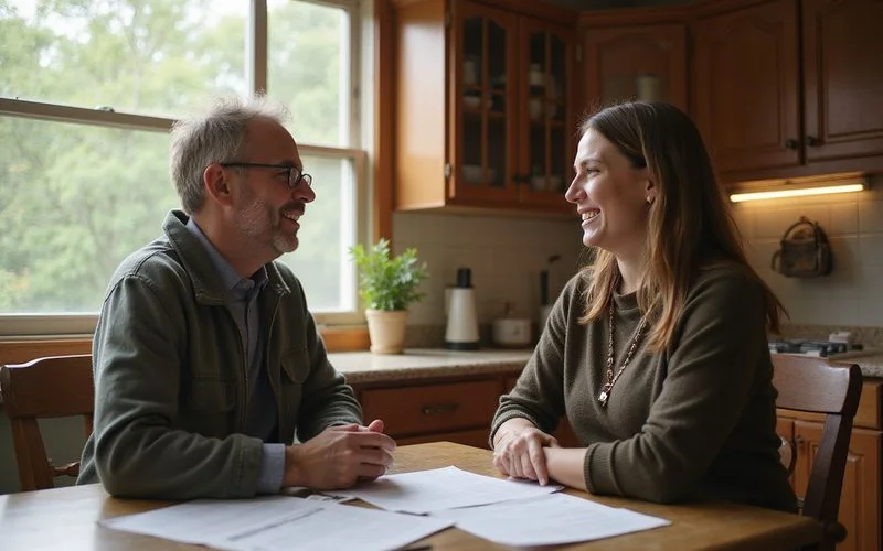 Couple meeting with a housing counselor