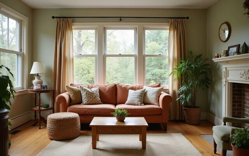 Staged living room ready for showings