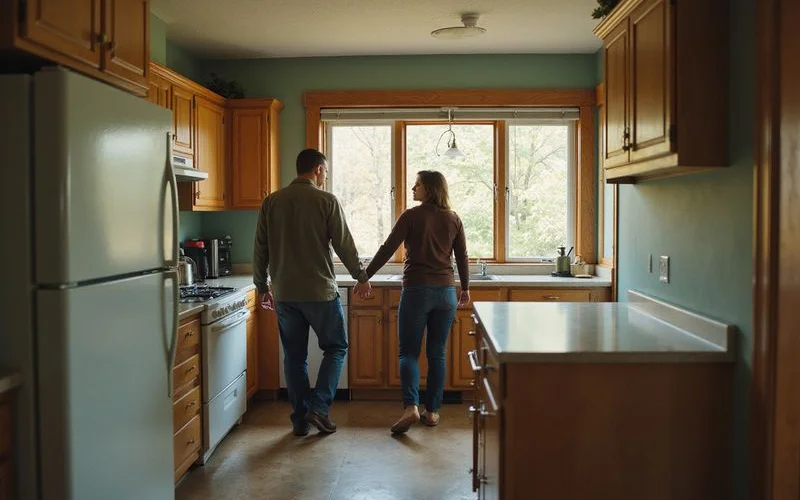 Walkthrough of a dated Saint Paul kitchen during an as-is evaluation