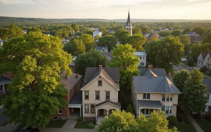 View over Saint Paul neighborhoods and the river bluffs