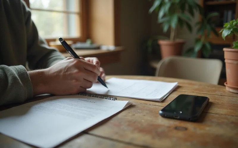 Remote document signing at a kitchen table