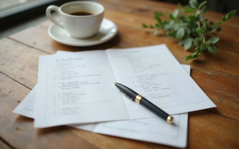 Two-column comparison notes on a legal pad