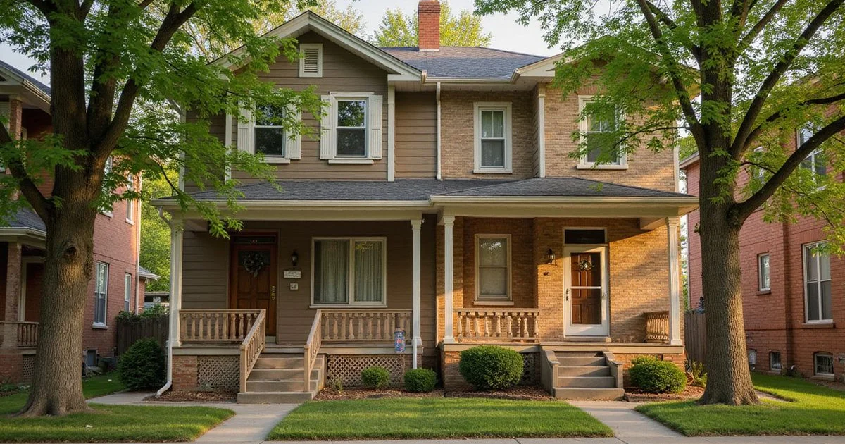 Saint Paul side-by-side duplex with two front doors