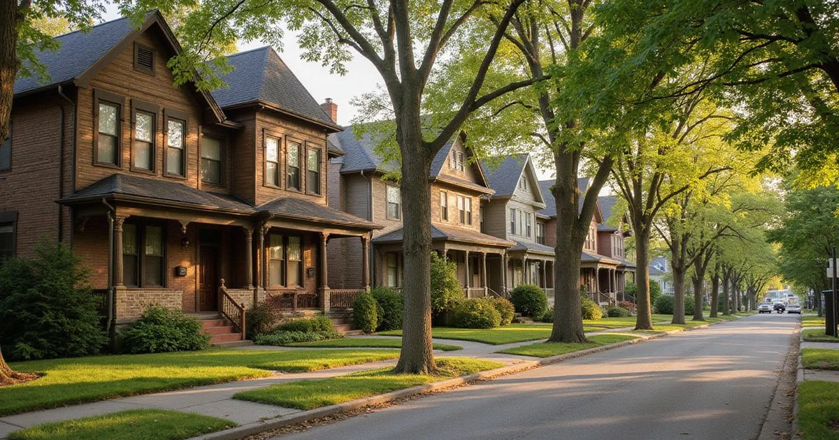 Victorian homes along a Summit Hill street