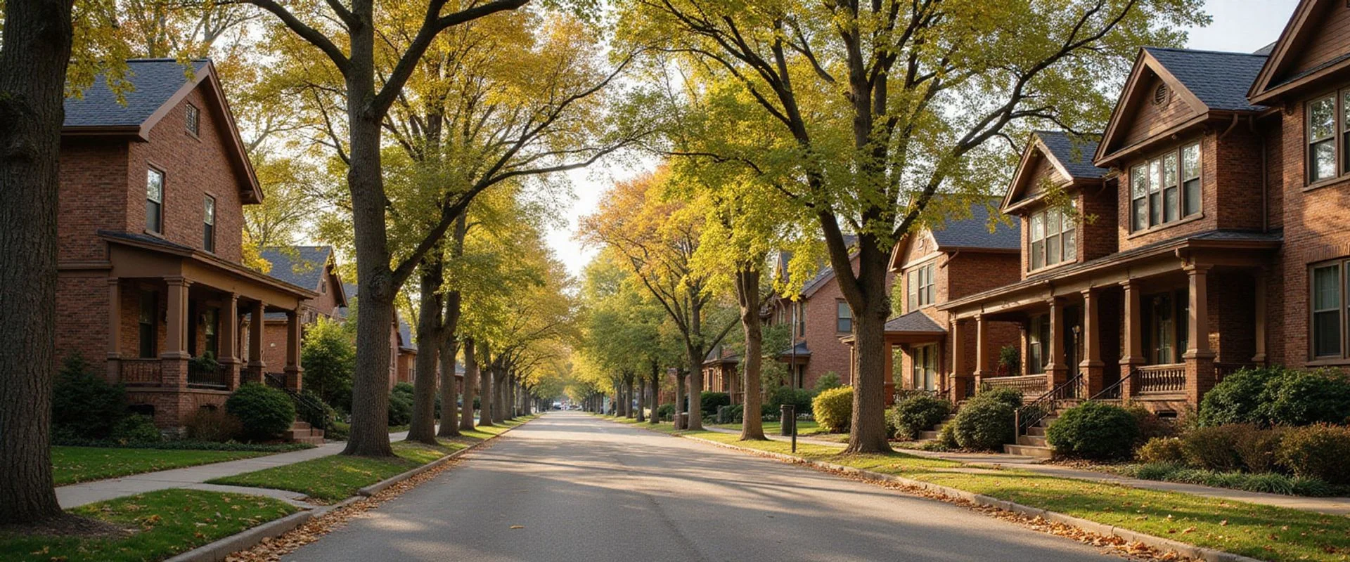 Period revival homes on a quiet Highland Park street