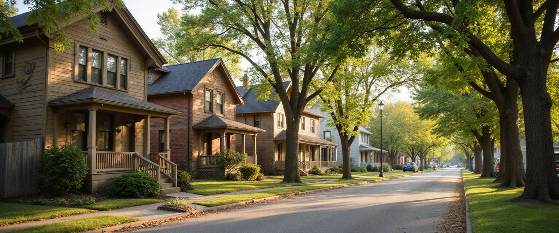 Early 1900s houses and a duplex in Hamline-Midway
