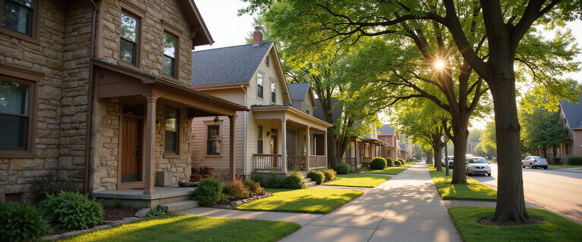 Older cottages on a West Seventh side street in Saint Paul