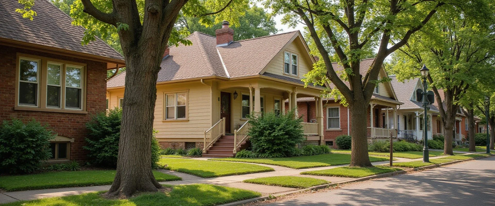 Bungalows on a quiet street in Como Park, Saint Paul