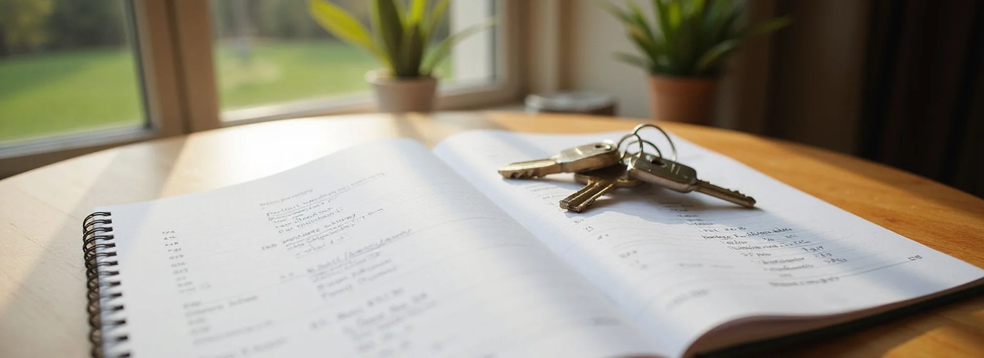 Checklist, house keys and property records on a table