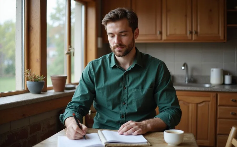 Ryan Quade reviewing property notes
