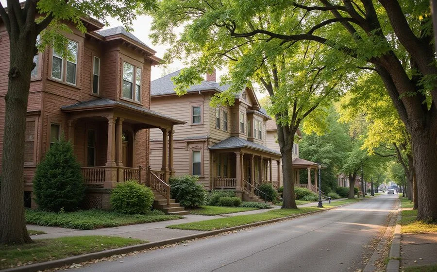 Victorian homes on a historic Summit Hill street