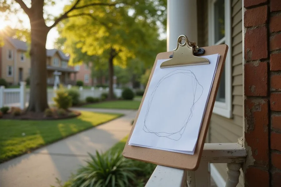 Written offer outline on a clipboard